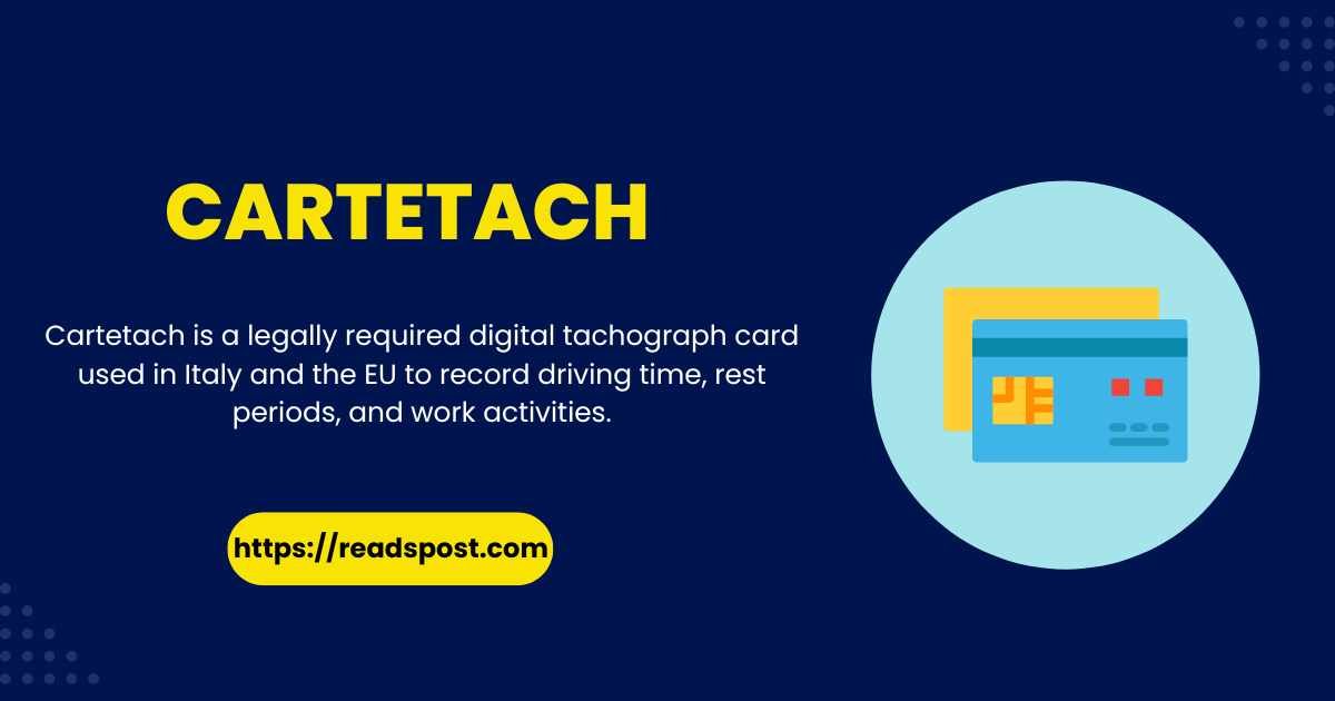 Cartetach digital tachograph card used for EU driving time compliance