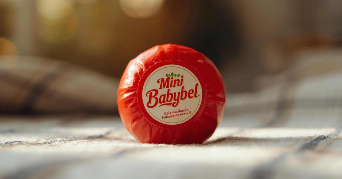 Babybellette cheese wheels with colorful wax coating on a wooden platter